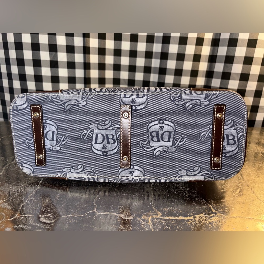 Dooney & Bourke Blue Signature Donegal Crest Dome Satchel - Picture 5 of 10